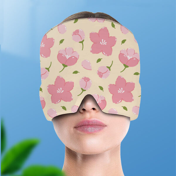 Printed Head Gel Ice Cap For Migraines Cold Therapy Ice Head Wrap Ice Pack Mask - Imagen 2